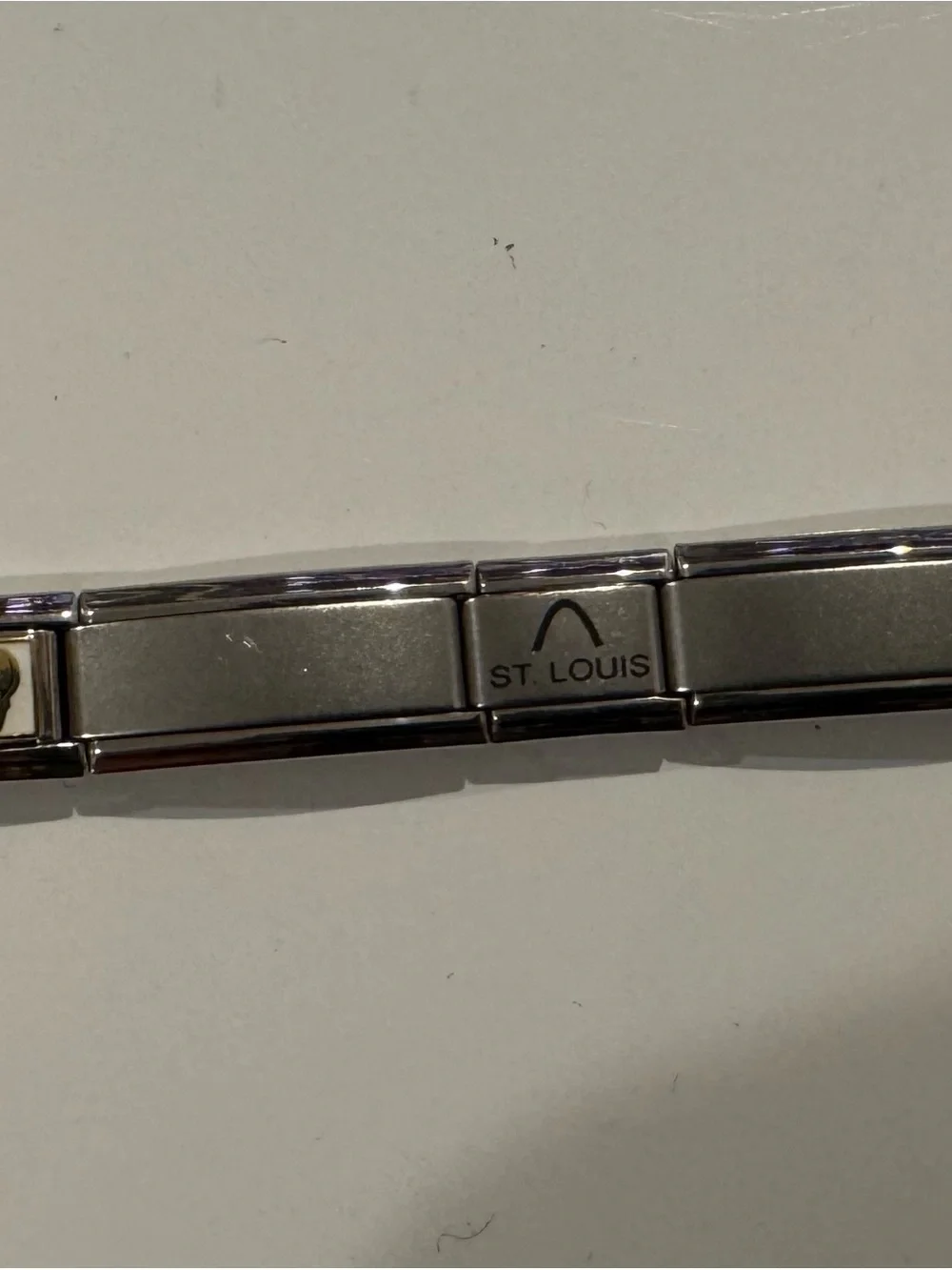 St. Louis Rams Silver Stainless Steel Link Bracelet